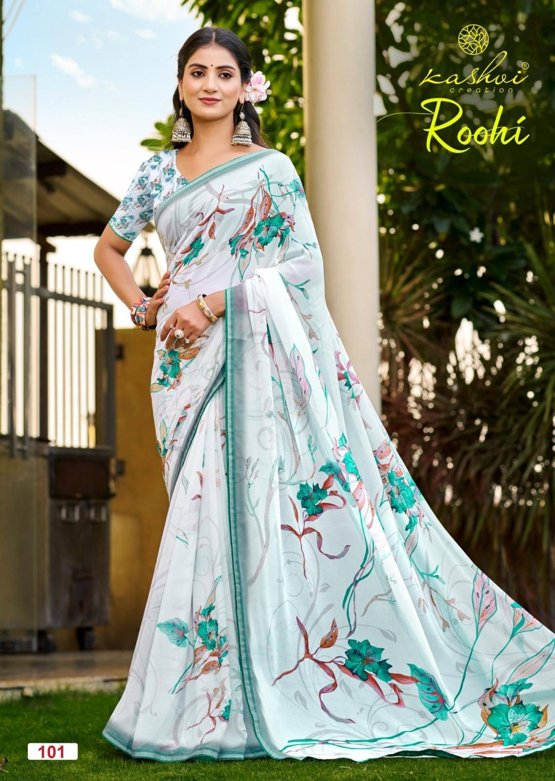 ROOHI VOL 01 By KASHVI CREATION 101 To 108 Series Indian Traditional Wear RAGA Print sarees At Wholesale Price